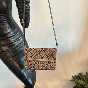 Hammitt Brown Snakeskin Crossbody Bag